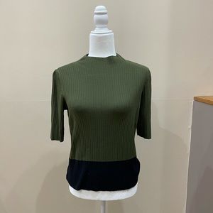 Ann Taylor two tone green and black turtle neck